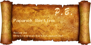 Papanek Bertina névjegykártya